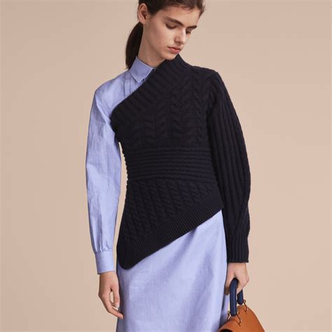 burberry one shoulder cashmere sweater|burberry cashmere sweater women's.